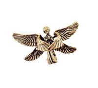 Estatua de latón con alas de bendición para decoración del hogar y la oficina, pieza artística de escritorio, estatua de ángel de latón