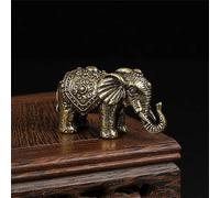 Estatua de latón vintage, decoración Feng Shui de latón, figuritas de latón en miniatura, elefante de la suerte de cobre macizo, pequeños adornos, elefantes de bendición de latón, figura en miniatura,