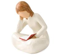 Estatua de lectura para niñas, estantería decorativa regalos para amantes de los libros y mujeres, símbolo de sabiduría y alegría de aprender, escultura moderna de resina para dormitorio, salón