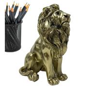Estatua de león de pie, estatua de león de resina | Decoración de escultura de león de resina de pie,Estatuas de figuras de animales de oficina, decoración del hogar, para alféizar de ventana, estante