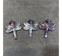 Estatua De Libélula De Fuorita De Arcoíris De Cristal Natural De 4,5 CM, Figurita Tallada A Mano, Animal, Decoración Del Hogar Y Piedras,fluorita Arcoiris