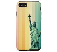 Estatua de Liberty Rainbow Retro Vintage New York Art Carcasa para iPhone SE (2020) / 7/8