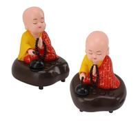 Estatua de Little Buddha, 2pcs USB Cargando 6 Canciones Música LED asintiendo con la Cabeza China Little Monk Figurine Car Dashboard Ornament