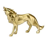 Estatua de Lobo de Resina Artesanal de 32 cm, Bonita Figura de Lobo para decoración del hogar, escritorios y estanterías, Adorno de Mesa para Sala de Estar.