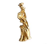 Estatua de mano de rosa dorada romántica para escultura para decoración del hogar y la oficina, diseño minimalista nórdico, elegante decoración de amor para cualquier espacio (dorado)