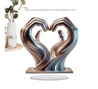 Estatua de mano en forma de corazón - Acrílico | Decoración de estatua de gesto | Escultura de manos acrílico en forma de corazón de escritorio | Estatuas modernas de dedo de amor para