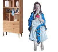 Estatua de Maria Católica - 20 Cm Nuestra Señora Escultura de Resina, Adorno Religioso Pintado A Mano | Decoración Virgen Para Rincón De Oración Estante De Escritorio Hogar Estantería Mantel Pantalla