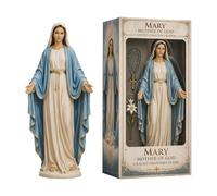 Estatua de María - Figura católica de la Santa Madre con detalles de resina sintética para decoración religiosa del hogar, estatua del altar de oración, decoración del santuario
