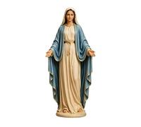 Estatua de María - Resina de 12 cm | Nuestra Señora de la Gracia con brazos extendidos | Estatua religiosa de la Virgen María para el hogar, altar, sala de oración, decoración de iglesia, regalo