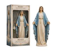 Estatua de María Sagrada, decoración religiosa católica, escultura de la Virgen María con detalle de oración, adorno de exhibición espiritual de resina, estatua de fe con estilo clásico, decoración