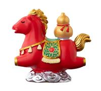 Estatua de mascota - Animal de resina, decoración china 2026, símbolo auspicioso del Año Nuevo Lunar, atrae riqueza y éxito profesional, pieza de arte espiritual, acabado rojo y dorado para escritorio
