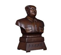 Estatua de Mesa Busto de Cabeza Presidente Mao Tallado en Madera Maciza, Adorno Decorativo for el hogar, la Sala Estar y Oficina, Escultura Gran Hombre(Ebony,L)