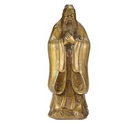 Estatua de Mesa de Cobre Puro con Agujero de latón, Figura de Confucio, estatuas de Santos, Adornos