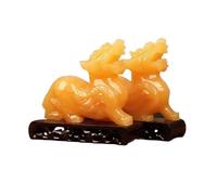 Estatua de Mesa de Feng Shui 1 par de topacios Decoración de vinos Masculinos y Femeninos Decoración de vinos con Base de Madera, cumpleaños, inauguración de la casa, decoración de Buda de Regalo de