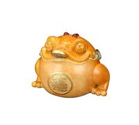 Estatua de Mesa de Feng Shui Feng Shui Money Frog Statue Brass Frogstatue Lucky Wealth Decorations Pet Collectible para Cash Registro de Efectivo Oficina de Calentamiento Estatua de Rana Moneda