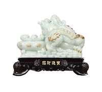 Estatua de Mesa de Feng Shui Lucky Feng Shui Ornaments Sapo y Cornucopia Sculpture Resina Crafts La decoración Interior atrae la Riqueza Decoración de Buda (Color: 1)