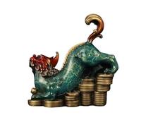 Estatua de Mesa de Feng Shui Vintage Luxury Copper Fortune Ornament de la Sala de Estar China Entrada de la Oficina Decoración de Escritorio Feng Shui Decoración de Budas (Color: Derecha, Tamaño: L)