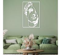 Estatua de Metal Minimalista Moderna con la Cara de David, decoración de Pared, Estilo Griego, Arte Romano, Ideal para Sala de Estar, Dormitorio o baño (Blanco, 100 x 67 cm).