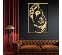Estatua de Metal Minimalista Moderna con la Cara de David, decoración de Pared, Estilo Griego, Arte Romano, Ideal para Sala de Estar, Dormitorio y baño (Dorado, 90 x 60 cm).