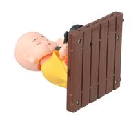 Estatua de monje que se agita solar para el salpicadero del coche, uso en la oficina en casa, construida con material ABS estable a los rayos UV para mantener la forma y el acabado (rojo)