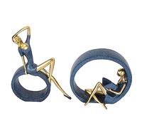 Estatua de mujer de yoga, bonita figura de resina para estudio y decoración de estanterías, exquisito círculo conmemorativo