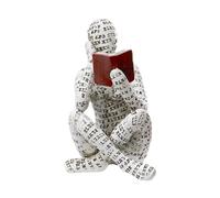 Estatua De Mujer Lectora De Resina - Figura Abstracta, Escultura De Pensador, Estético Para Estantería, Pieza Decorativa Que No Se Decolora | Figura De Mujer De Lectura Creativa Para Decoración