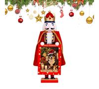 Estatua de Navidad - Cascanueces de Navidad, figuras de decoración de escritorio, figura de cascanueces de rey rojo, figuras coleccionables, decoraciones de madera, suministros de para chimenea