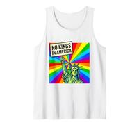 Estatua de No Kings In America Liberty Rainbow Pop Art LGBTQ Camiseta sin Mangas