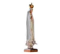 Estatua De Nuestra Señora De Fátima Pintada A Mano - Estatuilla Sagrada, Figura De La Virgen María Para La Decoración Religiosa De Mesa Del Hogar | Santísima Madre Católica Santa Escultura Capilla San