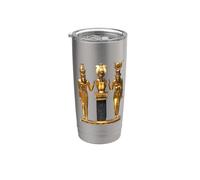 Estatua de Osiris y Isis de la Trinidad Egipcia Dorada Vaso térmico de acero inoxidable de doble pared