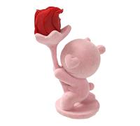 Estatua de oso | Figura de oso de flores para siempre, decoración romántica de escritorio para el día de la madre, día de San Valentín, para mamá, mujeres, cumpleaños para ella, decoración del hogar
