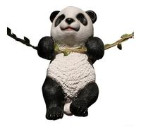 Estatua de panda de resina para decoración de jardín al aire libre, figura de animal de imitación colgante para patio, balcón, césped, adorno resistente a la intemperie, bonita decoración de vida