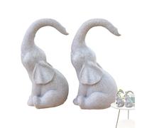 Estatua De Pareja De Elefantes: De Escritorio De Resina De Pareja Amorosa, Decoración De Figuras De Animales Pintadas A Mano, Diseño Artesanal Suave Y Duradero Con Acabado Elegante | Acento Rom
