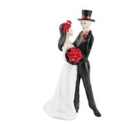 Estatua de Pareja de Esqueletos en una Boda, Día de Muertos, Pareja de Esqueletos Bailando, Halloween, Boda romántica, Novios, Figura de Resina