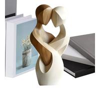 Estatua de pareja de madera, romántica hecha a mano, de pareja hecho a mano, figura de pareja adecuada para decoración del hogar, regalo de Anniversery y exhibición de mesa