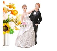 Estatua de pareja - Figura de boda | Adorno de resina coleccionable de escritorio de novia y novio, estatua de decoración del hogar de estilo europeo para fiestas de compromiso, despedidas de soltera