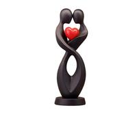 Estatua de pareja moderna, figura de arte abstracto con temática de pareja, escultura romántica de aniversario, espectáculo de amor, for regalo de boda, hogar, sala de estar, estantería(Black,A)