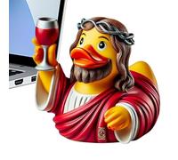 Estatua De Pato Pequeña - Material De Resina, Figura En Miniatura De 3,5 Pulgadas, Diseño Pintado Colorido, Decoración Inspirada En La Fe | Para El Hogar, Iglesia, Escuela, Escritorio, Celebración, Ex