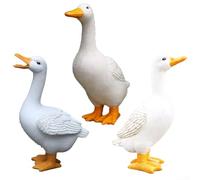 Estatua de pato rociador de agua, adorno de jardín de resina para decoración de fuente al aire libre, decoración de pato de pie con función de pulverización para paisaje de patio de estanque (#1)