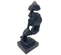 Estatua de Pensador de 12.0 in - El Silencio es un Adorno Dorado para el hogar para Hombres - Estatua de Arte Abstracto Moderno - Escultura de Estudio u Oficina de Hombre de Pensamiento de Calidad