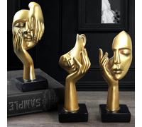 Estatua de pensador Prosfalt, 3 piezas, esculturas modernas de resina para el hogar, figuras coleccionables para el hogar, la oficina, la estante