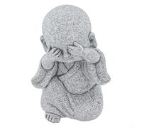 Estatua de pequeño monje, figura de Buda de resina de estilo chino para decoración del hogar, sala de té o sala de estar, 4 x 3 x 6,5 cm, no se mueve, no se ve, no escucha (no se ve)
