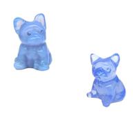 Estatua de perro bulldog de 1.2 pulgadas, piedra natural, tallado de cristal, piedra curativa con forma de animales, piedra a granel, decoración del hogar