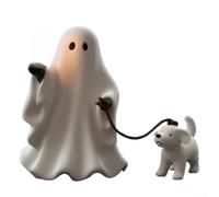 Estatua de perro caminante de resina para decoración de Halloween para porche, jardín o exhibición en interiores, figura ligera que aporta un divertido encanto de temporada