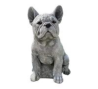 Estatua de perro de jardín ornamento realista resina animal escultura realista bulldog francés estatua de poliresina para macizos de flores interior al aire libre césped jardín decoración escu