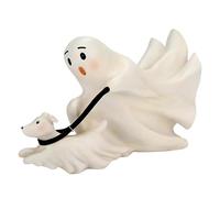 Estatua de perro fantasma, Halloween fantasma paseando a su perro, decoración de Halloween con estatua de fantasmas espeluznante, fantasmas caminando con su perro, figura aterradora para fiestas casa