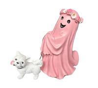 Estatua de perro fantasmal de Halloween, escultura de resina, decoración de terror para interiores y exteriores, para jardín, porche, estante, centro de, estatuas, decoración de jardín, interior