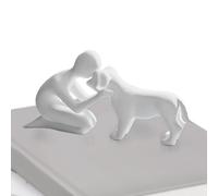 Estatua de Perro para Decoración del Hogar,Escultura Conmemorativa Graciosa Impresa en 3D - Figurilla de Hombre y Perro,Para Oficina, Apartamento, Salón, Dormitorio, Estantería, Mesa, Escritorio,