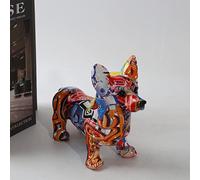 Estatua De Perro, Pintura De Perro Corgi, Manualidades Creativas De Resina, Decoración Del Hogar, Gabinete De Vino, Decoración De Oficina, Regalo,REAL ACADEMIA DE BELLAS ARTES,25,5X10,5X19,5 CM