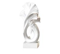 Estatua de pez koi hecha a mano, escultura creativa de arte moderno, adorno de la suerte para el hogar, la oficina y la decoración de escritorio, regalo de la fortuna del éxito, artesanía única de